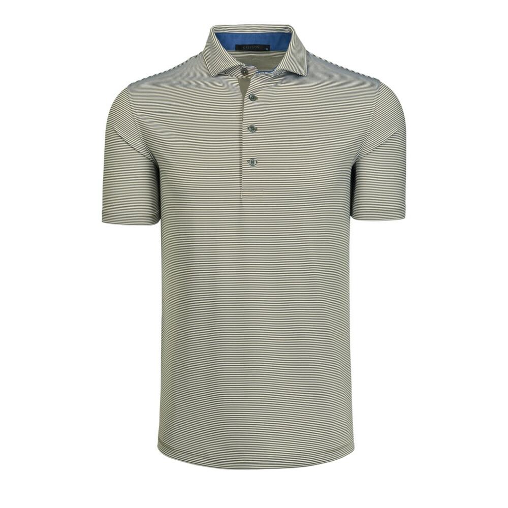 NWT Greyson Men's Saranac Short Sleeve Polo in Camp/Artic size Medium